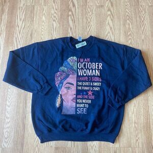 October Woman Crewneck Sweatshirt Navy Large